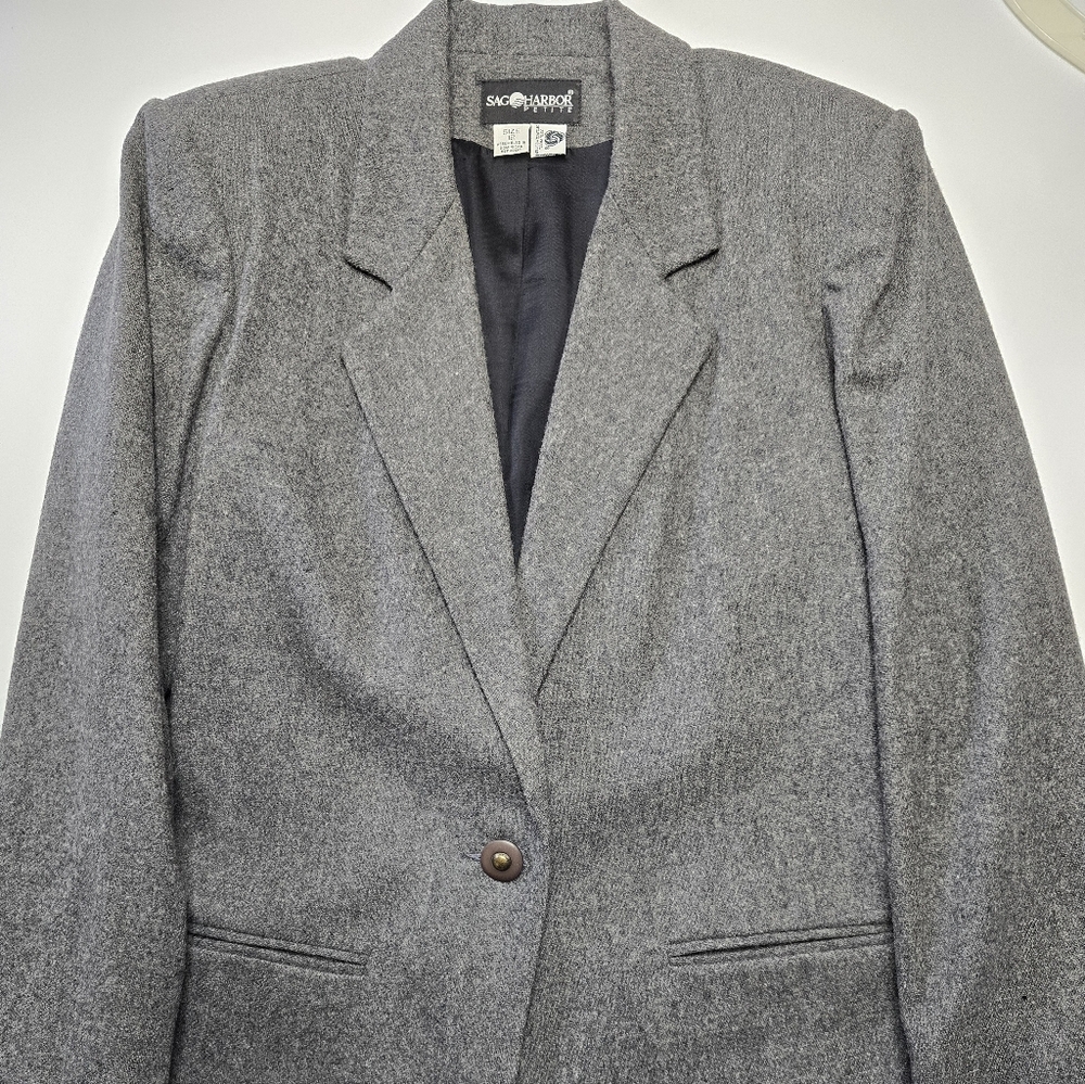 Sag Harbor 12 P Women's Gray Wool Blazer